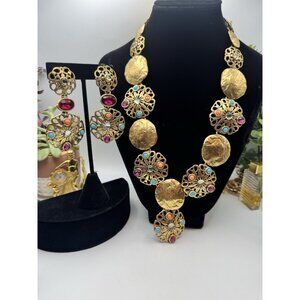 Oscar de la Renta Vintage Runway Necklace & Earring Set – Stunning & Unique